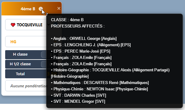 Info Classe