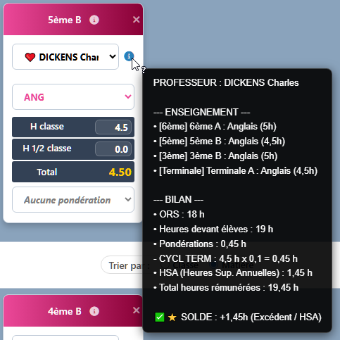 Info Professeur